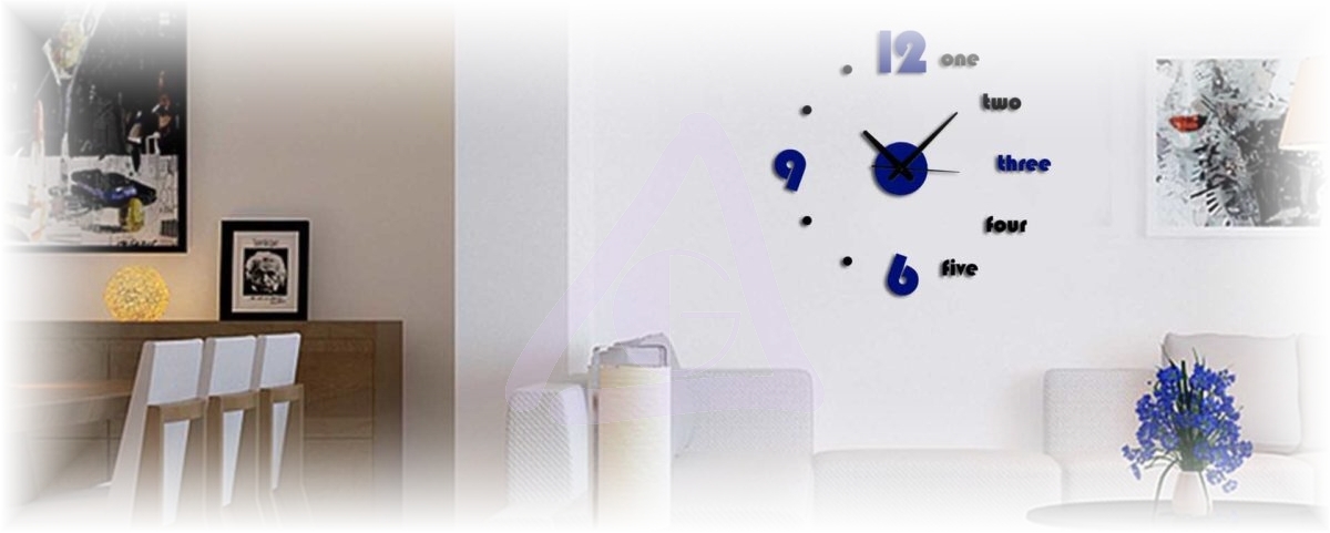 Moderné nalepovacie hodiny na stenu